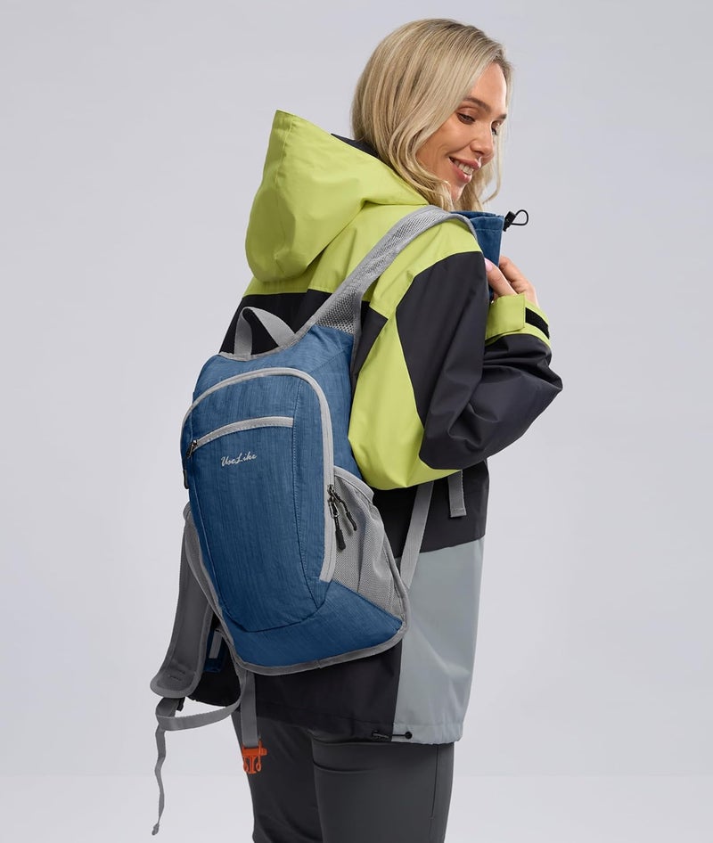 Uselike 10L Small Hiking Backpack Travel Daypack Lightweight Packable Back Pack for Women Men(Navy Blue) - Image 3